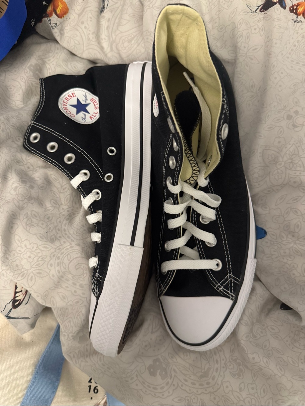 Converse Black High Top Sneakers with White Trim